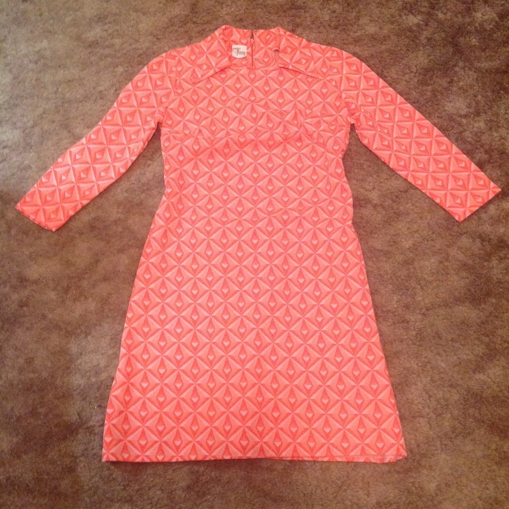 Vintage Fitted Retro Geometric Designed Dress